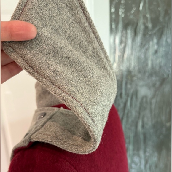 VTG 🇨🇦 Made in Canada 70s Mod Wool Coat Colour Block Contrast Scarf - S - Picture 6 of 15